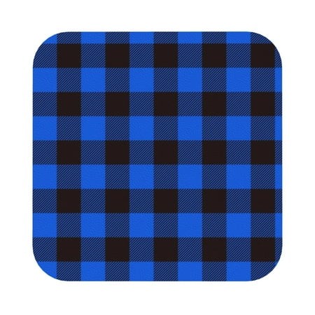 Zeuib Buffalo Plaid Blue Black Print Set of 6 Coasters for Drinks  Glass & Cups Stain Protection  Table Coaster Set Decorative Coffee Cup Coasters Hou