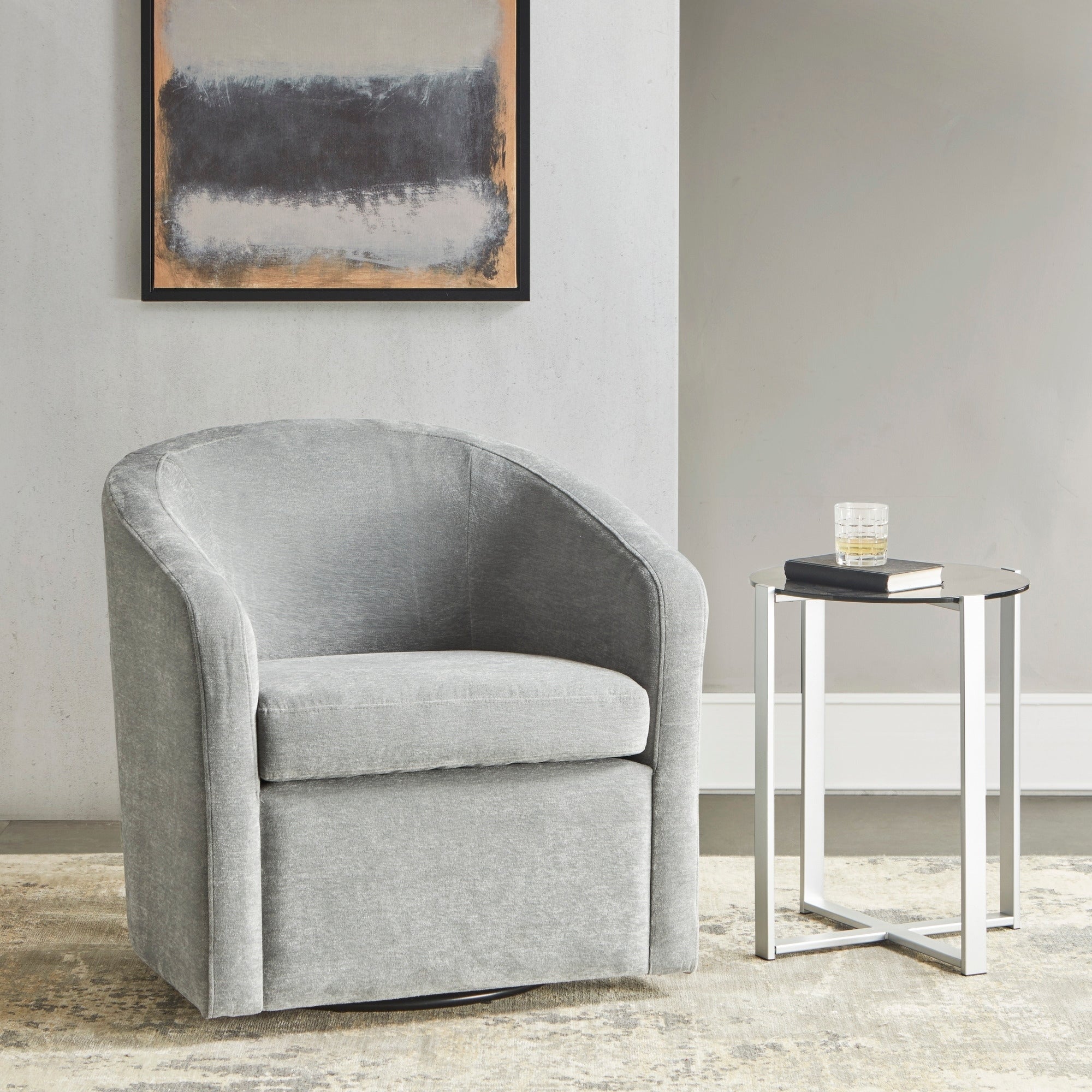MT103-0049 Light Blue Amber Swivel Chair