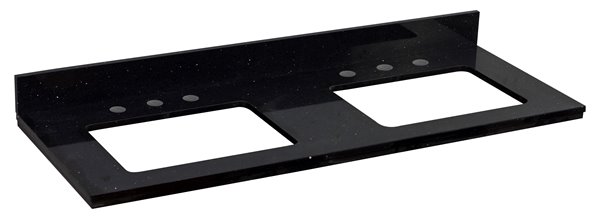 47.5-in. W 18.25-in. D Stone Top in Black Galaxy Color for 3H8-in. Faucet - American Imaginations AI-17746
