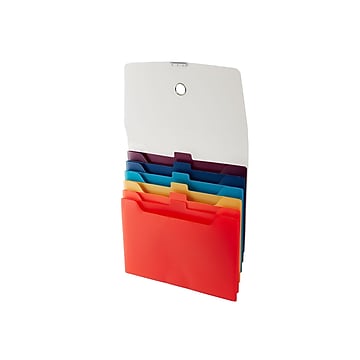 Staples Cascading Poly Expanding File, Letter Size, 6-Pocket, Multicolor (51848)