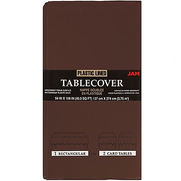 JAM PAPER Rectangular Paper Table Cover with Plastic Lining, 54