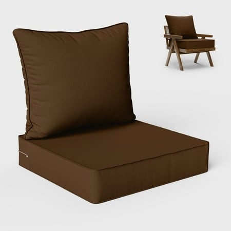pakunoda outdoor deep seat cushion set for patio furniture  waterproof & fade resistant  24  l x 24  w x 5  h  chocolate