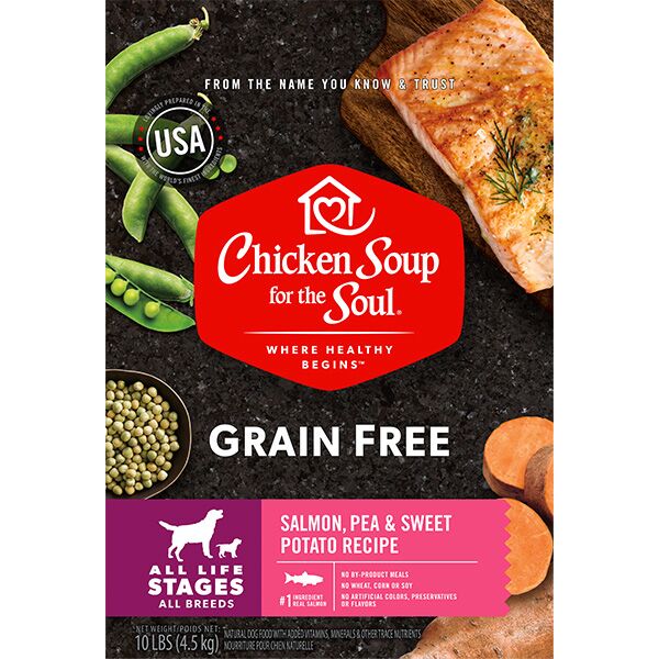 Chicken Soup for the Soul Salmon, Pea & Sweet Potato Recipe Grain-Free Dry Dog Food, 10-lb Bag