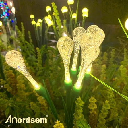 UITTG-Solar Lights Outdoor Waterproof: Garden Light Swaying for Yard Decorative Outside - LED Water Drop Twinkle Lighting Patio Path Decor 2 Pack - Ga