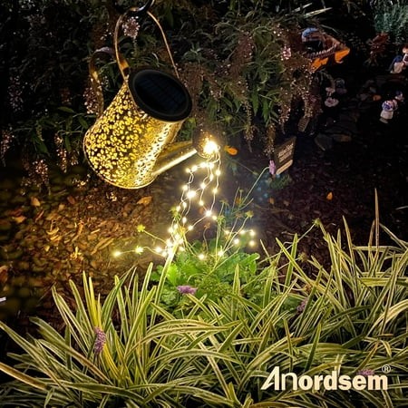 THESG-Solar Watering Can Lights: Garden Light Waterproof Outdoor Yard Decoration - LED Fairy Hanging Lantern with Hook Patio Path Proch Decor - Garden