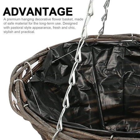 Cone Shaped Planter 2Pcs Pointed Hanging Flower Basket Woven Hanging Flower Arrangement Basket