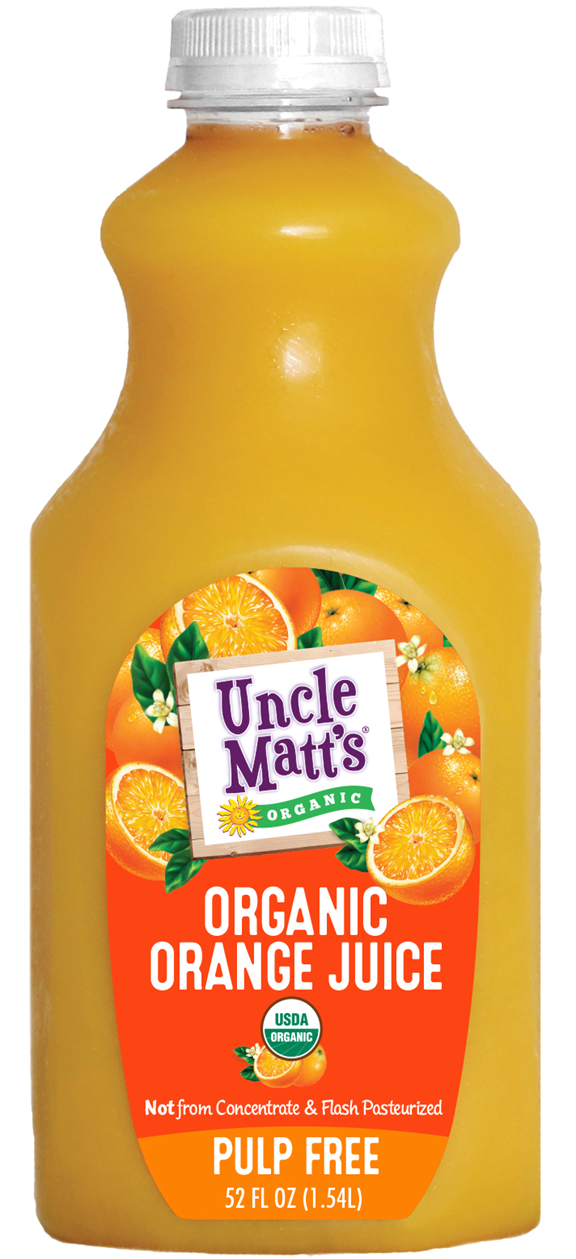 Uncle Matts, Orange Juice Pulp Free, 52 Oz (Case of 6)
