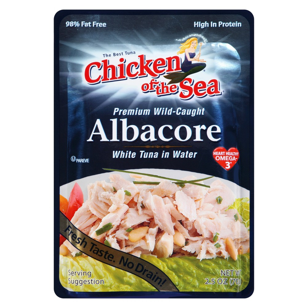 Chicken of the Sea Premium Wild-Caught Albacore White Tuna in Water 2.5 Oz