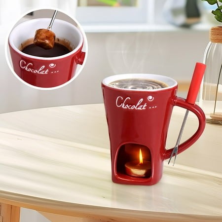 HongHeng Mugs Set Personal Fondue Pot Chocolate Cheese Ice Cream Maker Kit Individual Butter Melter Cups Candle Holder Decoration