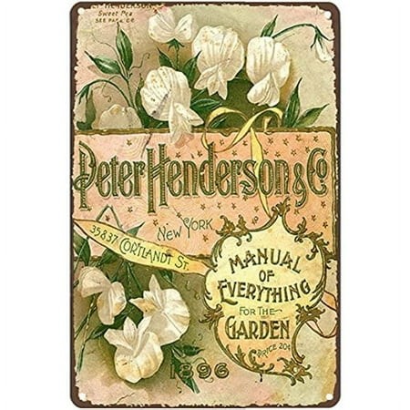 Metal Tin Sign Vintage Flowers Art Print/Poster Sweet Pea Garden Horticulture Plants Home Nature Floral Vintage Wall Decor Size: 16 X 12 Inches