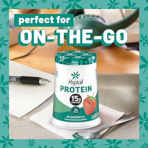 Yoplait Protein Yogurt Cultured Dairy Snack Cup, Strawberry Flavored, Gluten Free Protein Snacks, 5.6 Oz thumbnail