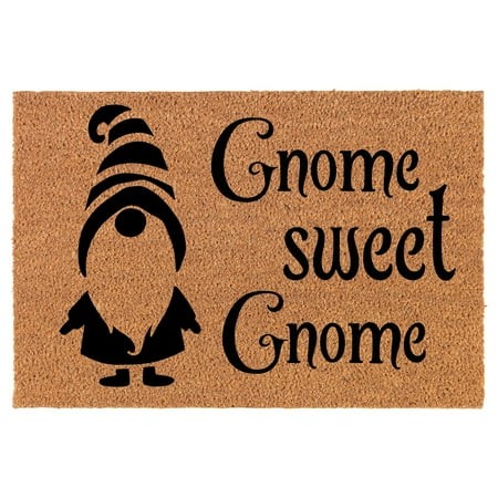 Welcome Doormat Natural Coco Coir Door Mat Gnome Sweet Gnome Home Funny (24  X 16 )