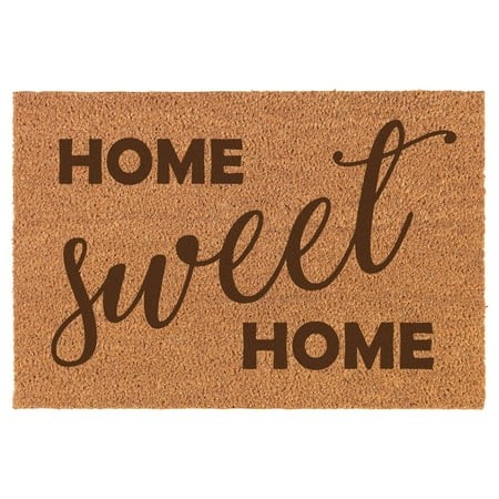 Home Sweet Home Doormat Brown Natural Coir Rectangular Front Entry Non Slip Door Mat (16 in. X 24 in.)