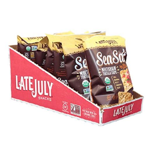 Late July Clasico Tortilla Chips 2oz Bags (Multi Grain Sea Salt, Pack of 6)
