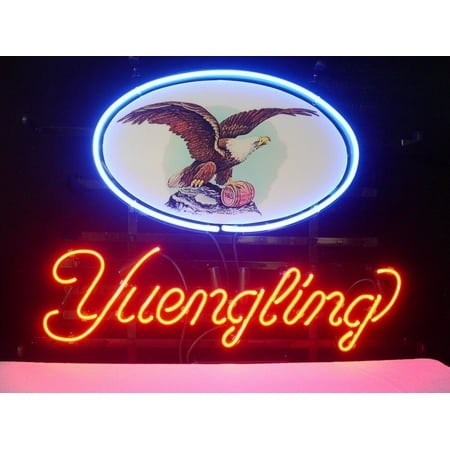 Desung Brand New Yuengling Lager Eagle Acrylic Board Neon Sign Handcrafted Real Glass Beer Bar Pub Man Cave Sports Neon Light 24 X 20  124YLELB