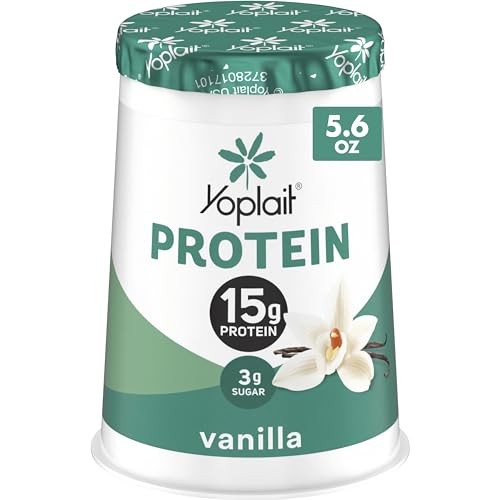 Yoplait Protein Yogurt Cultured Dairy Snack Cup, Vanilla Flavored, Gluten Free Protein Snacks, 5.6 Oz