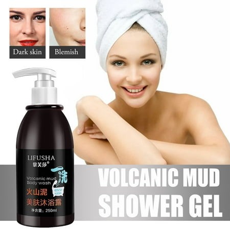 Volcano Mud Body Wash for Deep Cleansing Exfoliating and Moisturizing Skin Brightening Hydrating Nourishing Gentle Refreshing Body Cleanser Gel for Sm