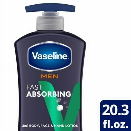 2X - Vaseline Men 3 in 1 Face Hands & Body Lotion Fast Absorbing for Dry Skin  Absorbs in Just 15 Seconds