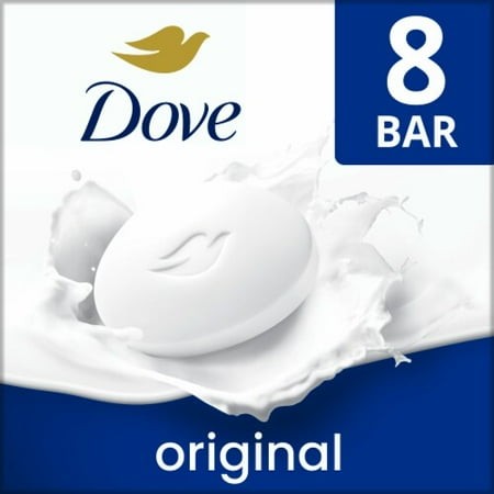 2X - Dove Original 8 Count Beauty Bar Soap Gentle Moisturizing Cream for Gentle Soft Skin Care 3.75 Oz