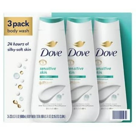 Dove Sensitive Skin Body Wash  23 Fluid Ounce (Pack of 3)