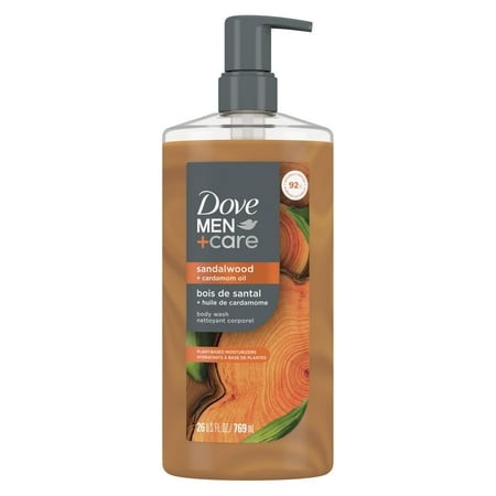 DOVE MEN + CARE XEF1 Body Wash Sandalwood + Cardamom Oil to Rebuild Skin in the Shower with Plant-Based Cleansers and Moisturizers 26 Oz
