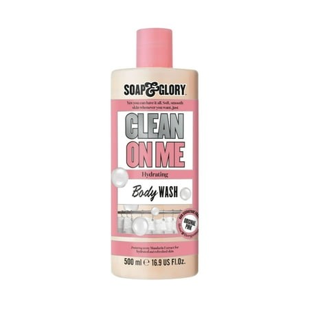 Soap & Glory Clean MMF7 on Me Moisturizing Body Wash - Creamy Body Soap & Skin Cleanser with Built-in Body Lotion for Dry Skin - Bergamot & Rose Scent