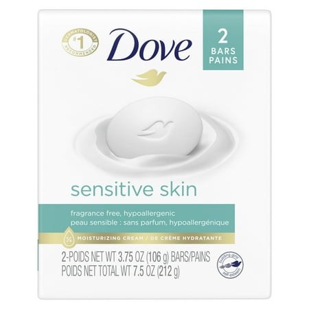 Dove Hypoallergenic Beauty Bar – Fragrance-Free  Moisturizing Face & Body Soap for Sensitive Skin