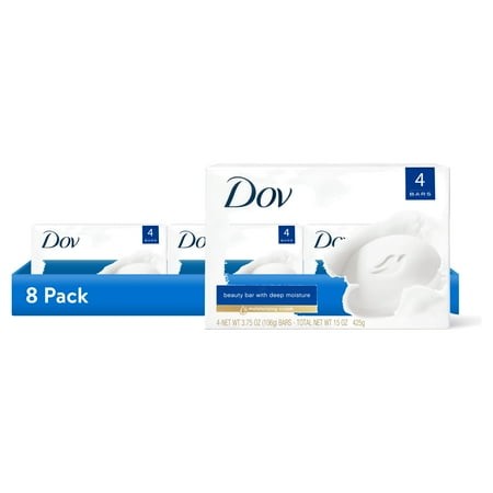 (8 Pack) Dove Beauty Bar Women S Bath Soap Original Deep Moisturizing All Skin  3.75 Oz 4 Bars