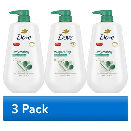 (3 Pack) Dove Body Wash for Women Moisturizing Invigorate Aloe & Eucalyptus Cleanser All Skin  30.6 Oz with Pump
