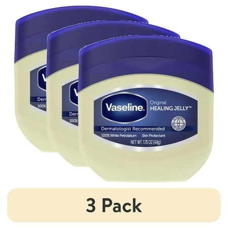 (3 Pack) Vaseline Healing Jelly for Dry Cracked Skin and Eczema Relief Original 100% Pure Petroleum Jelly  1.75 Oz