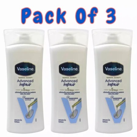 3-Pack Vaseline Derma Care Advanced Repair Body Lotion  100 Ml Each – Clinically Proven for Very Dry Skin