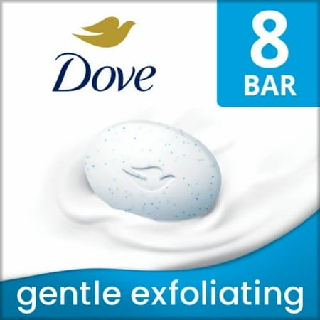 Dove Beauty Bar Soap for Soft Smooth Skin Gentle Exfoliating Gently Renews Skin 8 Ct / 3.75 Oz - Pack of 2
