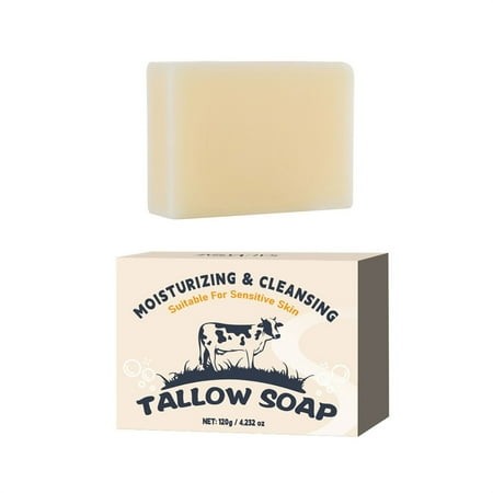 Yauxtp Under $5 Beef Tallow Soap Bar – Fed Tallow Soap Unscented – Moisturizing & Body Wash Great for Dry Itchy Sensitive Skin – Soap for Adults