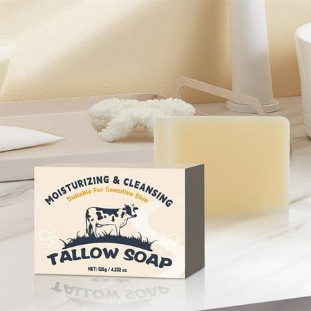 Kaonry Tallow Soap  Beef Tallow Soap Bar – Fed Tallow Soap Unscented – Moisturizing & Body Wash Great for Dry Itchy Sensitive Skin – Soap for Ad