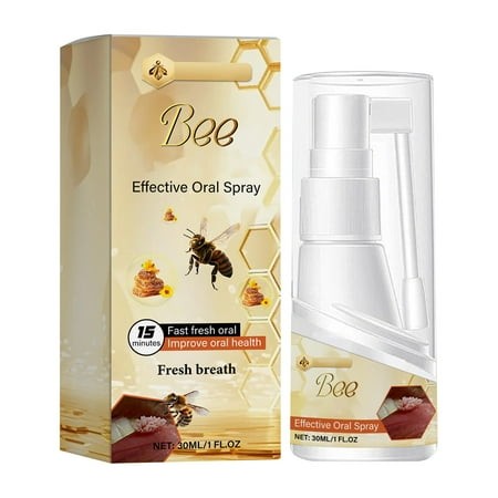 1PC Natural Bee Propolis Oral Spray Fresh Breath & Immune Support 1.06oz  2 Pack Ideal for Daily Oral Hygiene Routine 1.06oz