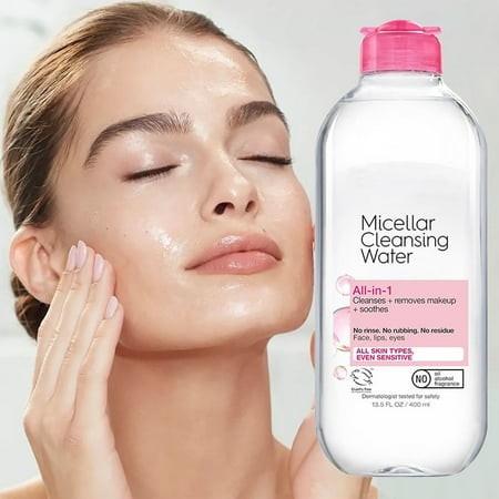 Garnier Micellar Face Cleansing Water – Hydrating Facial Cleanser & Makeup Remover  Suitable for Sensitive Skin  Vegan & Cruelty-Free  Pink Feature 