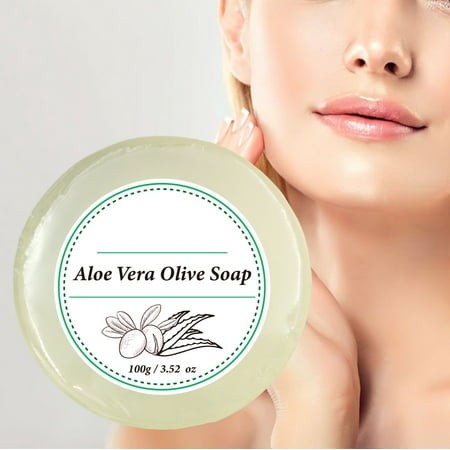 Aloe Vera Facial Soap Bar Natural Exfoliating Deep Cleansing Face Body Wash with Moisturizing Properties for All Skin Types Including Sensitive Skin D