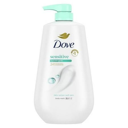Dove Body Wash with Pump Sensitive Skin for 24Hr Lotion-Soft Skin Moisturizing Skin Cleanser Gentle Hypoallergenic Formula with No Sulfates No Paraben