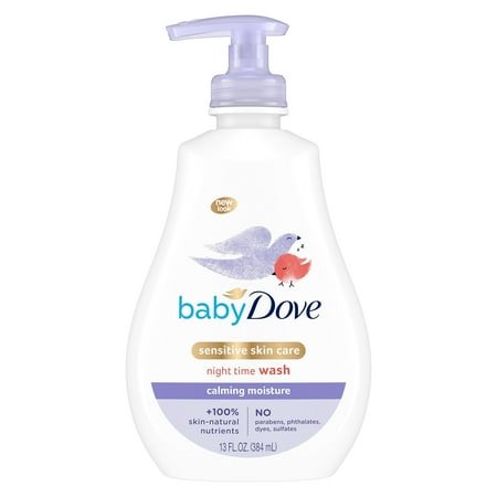 Baby Dove Sensitive Skin Care Baby Wash Calming Moisture for a Calming Bath Wash Hypoallergenic and Tear-Free  Washes Away Bacteria 13 Oz