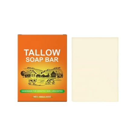 Skin Care Beef Tallow Soap Bar and Fed Tallow Soap Unscented Moisturizes Soothes Hydrates & Body Wash Great for Itchy Dry Sensitive Skin Handcrafted B