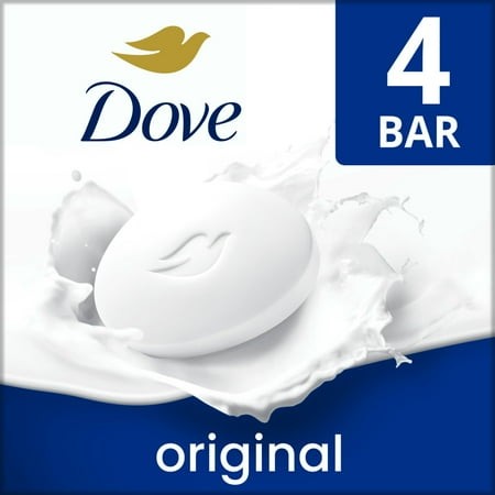 Dove Beauty Bar Soap for Soft Smooth Skin Original with 1/4 Moisturizing Cream  3.75 Oz (Package May Vary)