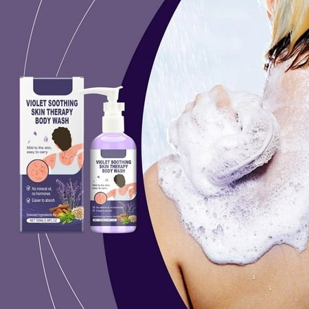 Byikun Violet Shower Gel  Mild Cleaning Body Wash  Back Skin Repair Recipe  Moisturizing Hydration Combine  Daily Bath Use  Sensitive Skin Friendly  1