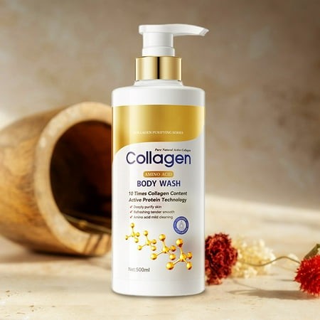 Adapan Moisturizing Body Lotion Collagen Body Wash Gently for Dry to Atopic Sensitive Skin Collagen Shampoo Conditioner Body Wash 500Ml Household Wash