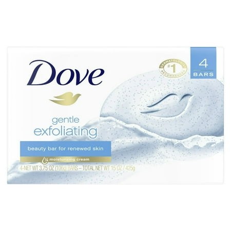 Dove Beauty Bar Women S Bath Soap Gentle Exfoliating Renews Soft Smooth Skin  3.75 Oz 4 Bars