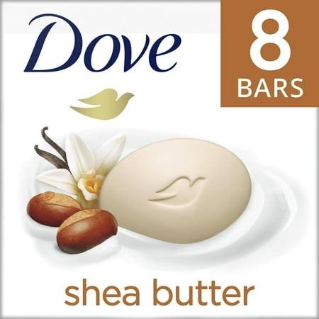 Dove Beauty Bar Women S Bath Soap Moisturizing Gentle All Skin Shea Butter & Vanilla  3.75 Oz 8 Bars - ( 2 Pack )
