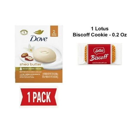 Dove Beauty Bar Gentle Skin Cleanser Shea Butter 2 Bars Moisturizing for Gentle Soft Skin Care More Moisturizing Than Bar Soap 3.75 Oz - Pack of 1 & L