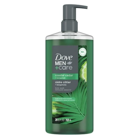 DOVE MEN + CARE Body Wash Coastal Cedar to Rebuild Skin in the Shower with Plant-Based Cleansers and Moisturizers 26 Oz VTF5