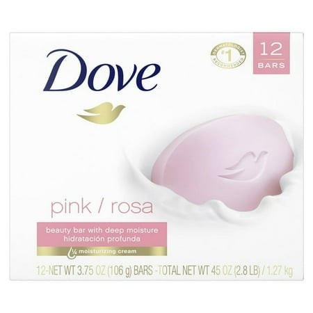 Dove Beauty Bar Women S Bath Soap Gentle Pink Rosa Moisturizing All Skin  3.75 Oz 12 Bars