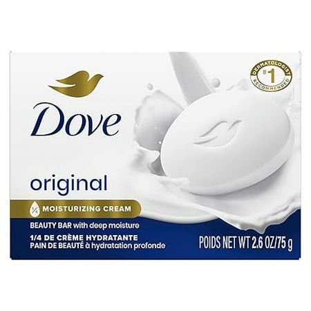 Dove Beauty Bar Soap Original Pack of 36 for Soft Smooth Skin with 1 4 Moisturizing Cream 2.6 Oz