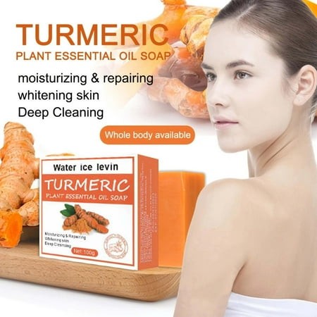 New Release  Turmeric Ginger Soap  Moisturizing Hair Body Wash  100g Bar  Natural Ingredients  for Skin Hair Care  Antioxidant Cleanser  Gentle Formul
